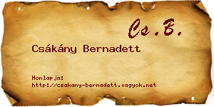Csákány Bernadett névjegykártya