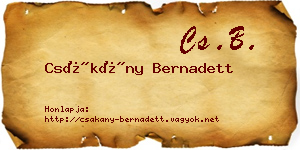Csákány Bernadett névjegykártya