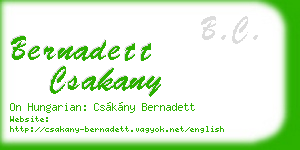 bernadett csakany business card